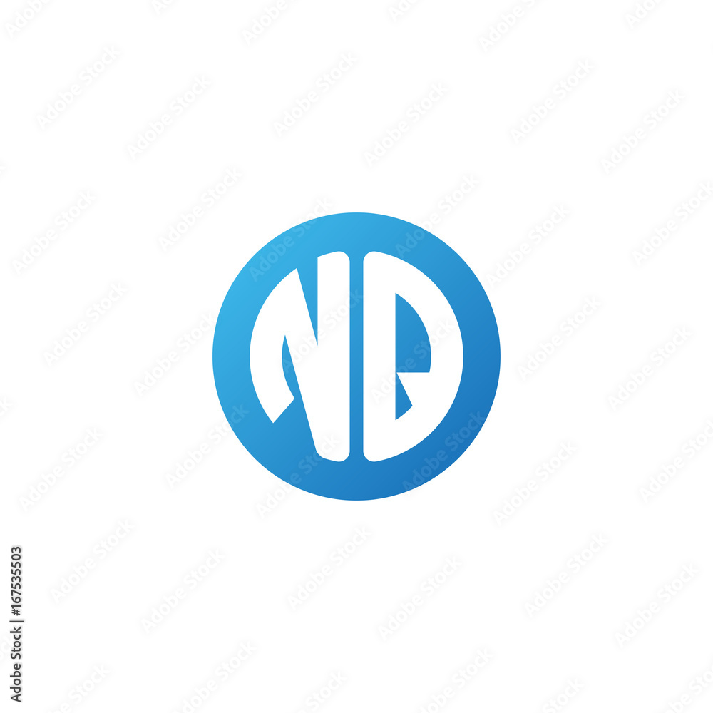 Initial letter NQ, rounded letter circle logo, modern gradient blue color
Initial letter NQ, rounded letter circle logo, modern gradient blue color