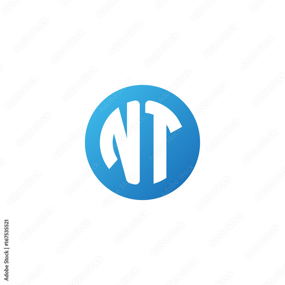 Initial letter NT, rounded letter circle logo, modern gradient blue color
Initial letter NT, rounded letter circle logo, modern gradient blue color