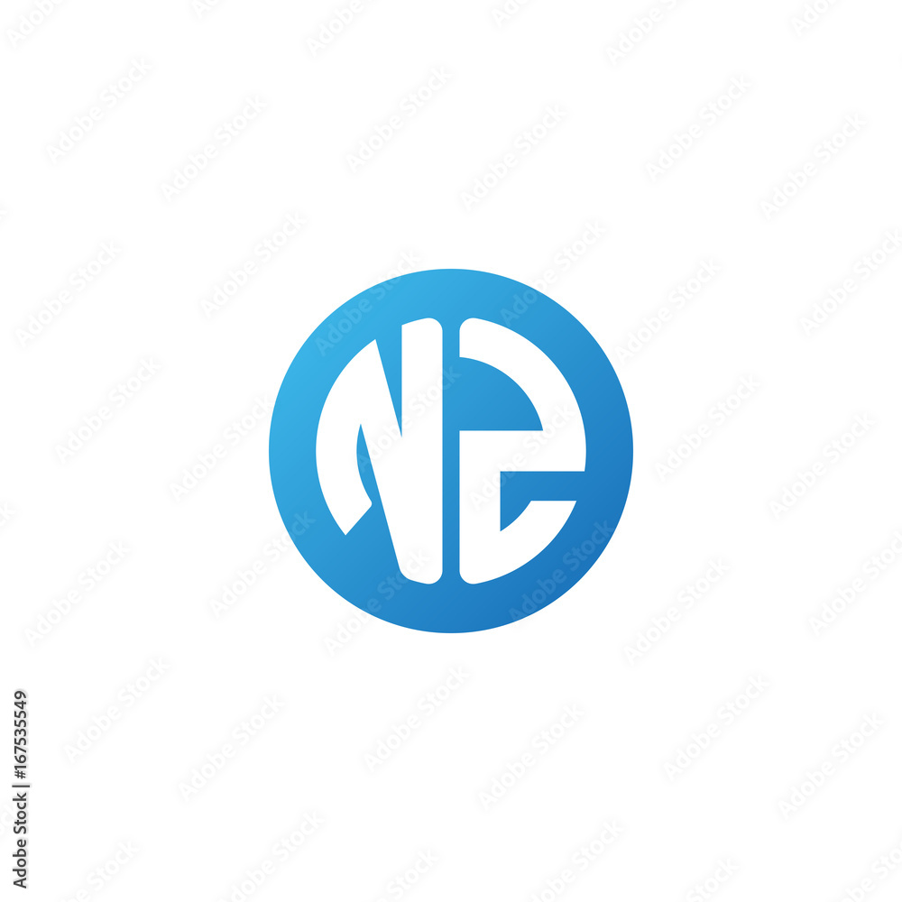 Initial letter NZ, rounded letter circle logo, modern gradient blue color
Initial letter NZ, rounded letter circle logo, modern gradient blue color