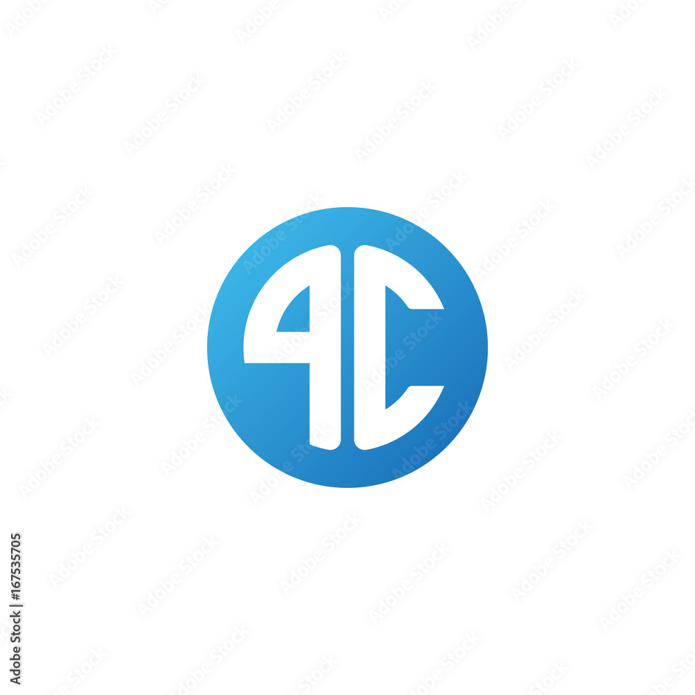 Initial letter PC, rounded letter circle logo, modern gradient blue color
Initial letter PC, rounded letter circle logo, modern gradient blue color