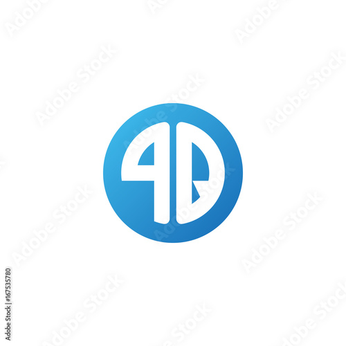 Free Download Initial letter PQ, rounded letter circle logo, modern gradient blue color	
 
 - GFXLoad
