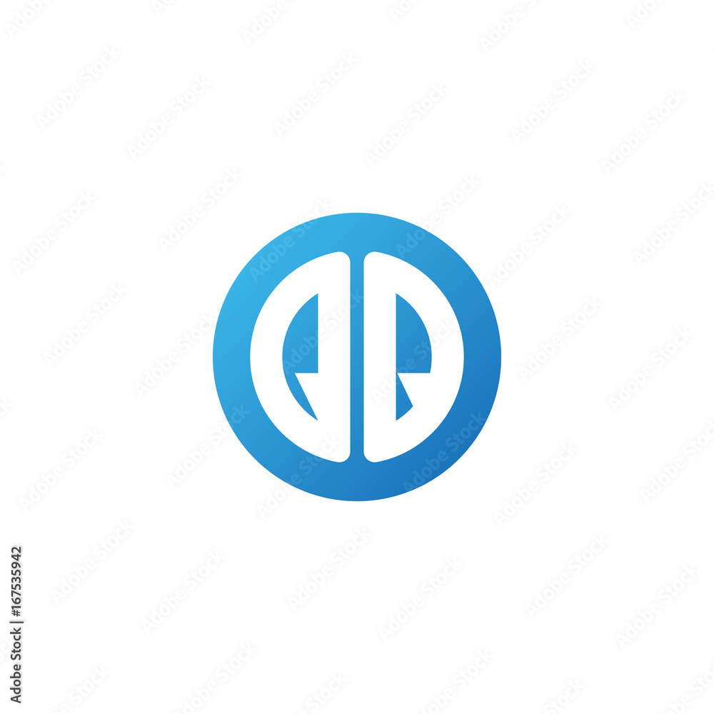 Initial letter QQ, rounded letter circle logo, modern gradient blue color
Initial letter QQ, rounded letter circle logo, modern gradient blue color