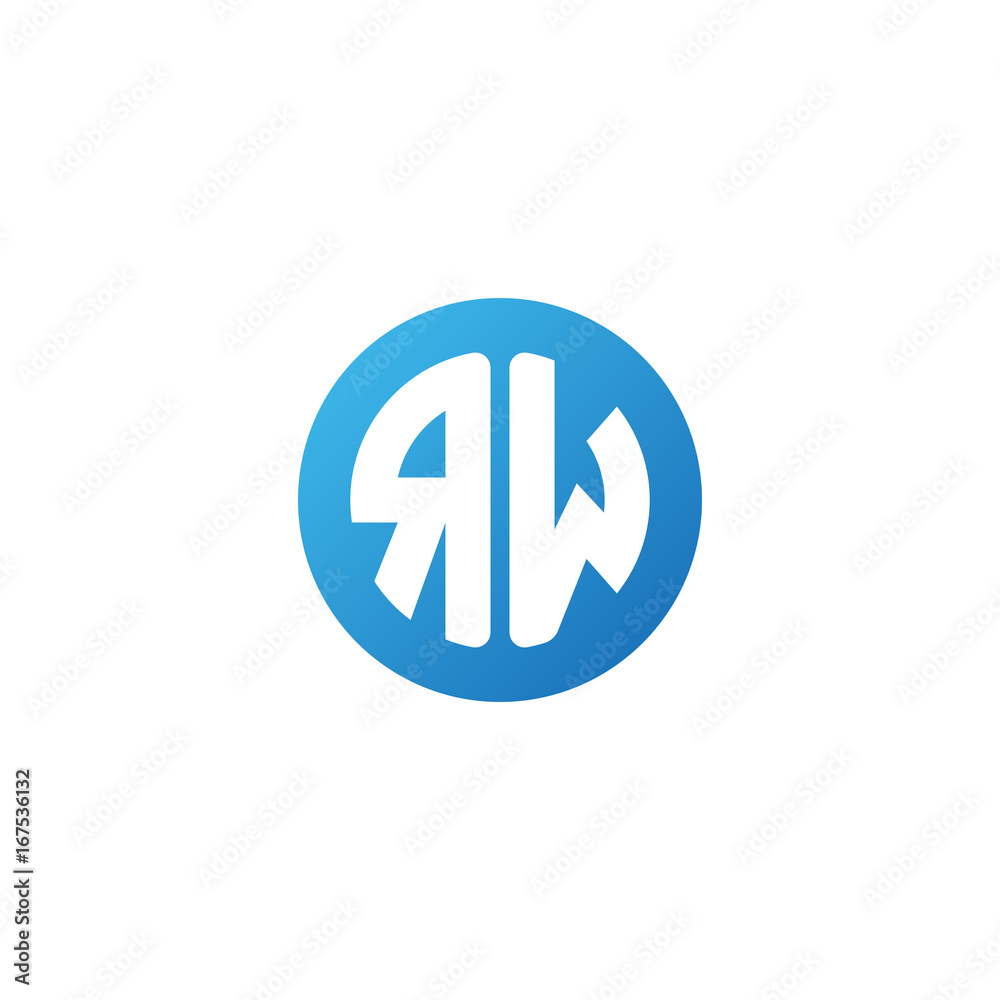 Initial letter RW, rounded letter circle logo, modern gradient blue color
Initial letter RW, rounded letter circle logo, modern gradient blue color