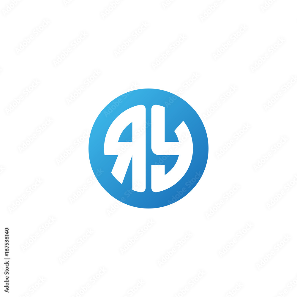 Initial letter RY, rounded letter circle logo, modern gradient blue color
Initial letter RY, rounded letter circle logo, modern gradient blue color