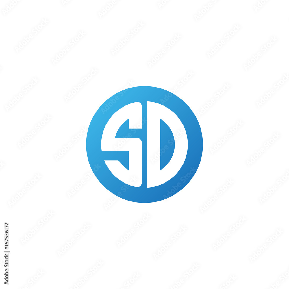 Initial letter SD, rounded letter circle logo, modern gradient blue color
Initial letter SD, rounded letter circle logo, modern gradient blue color