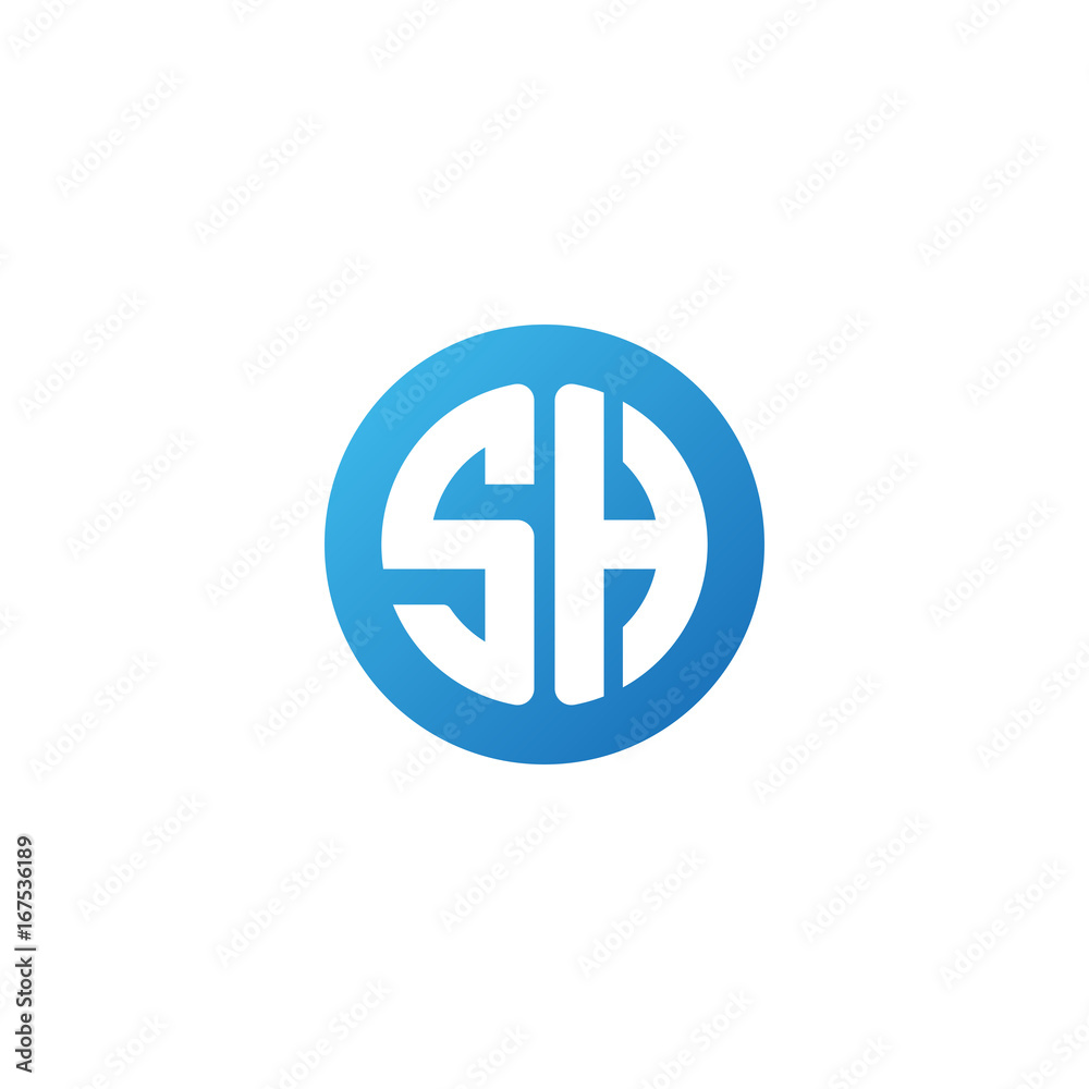 Initial letter SH, rounded letter circle logo, modern gradient blue color
Initial letter SH, rounded letter circle logo, modern gradient blue color