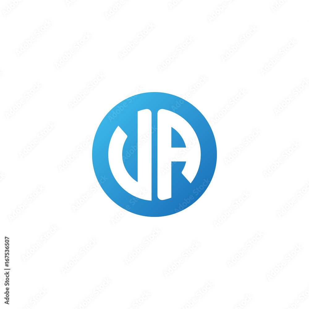 Initial letter VA, rounded letter circle logo, modern gradient blue color
Initial letter VA, rounded letter circle logo, modern gradient blue color