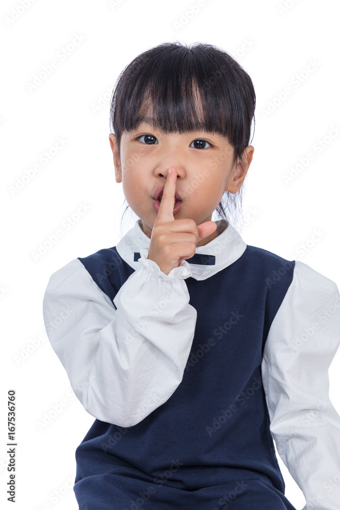 Asian Little Chinese Girl asking for silence Asian Little Chinese Girl asking for silence