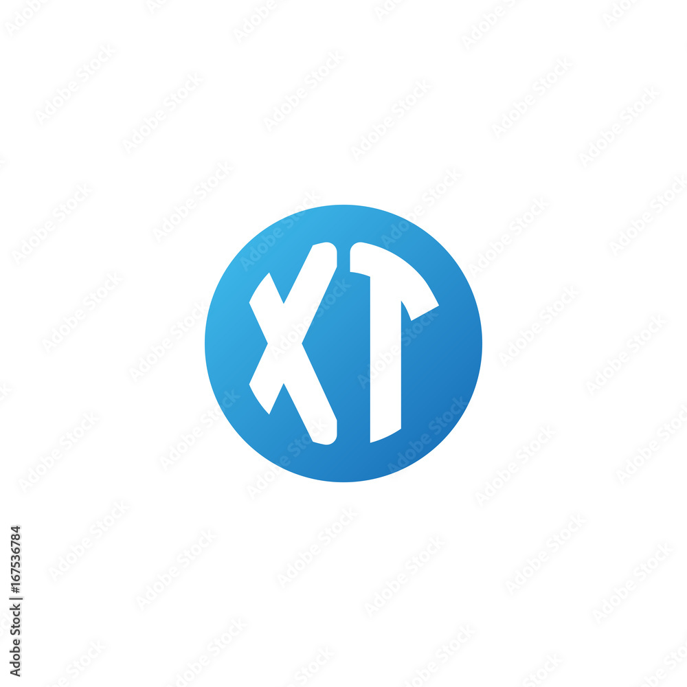 Initial letter XT, rounded letter circle logo, modern gradient blue color
Initial letter XT, rounded letter circle logo, modern gradient blue color