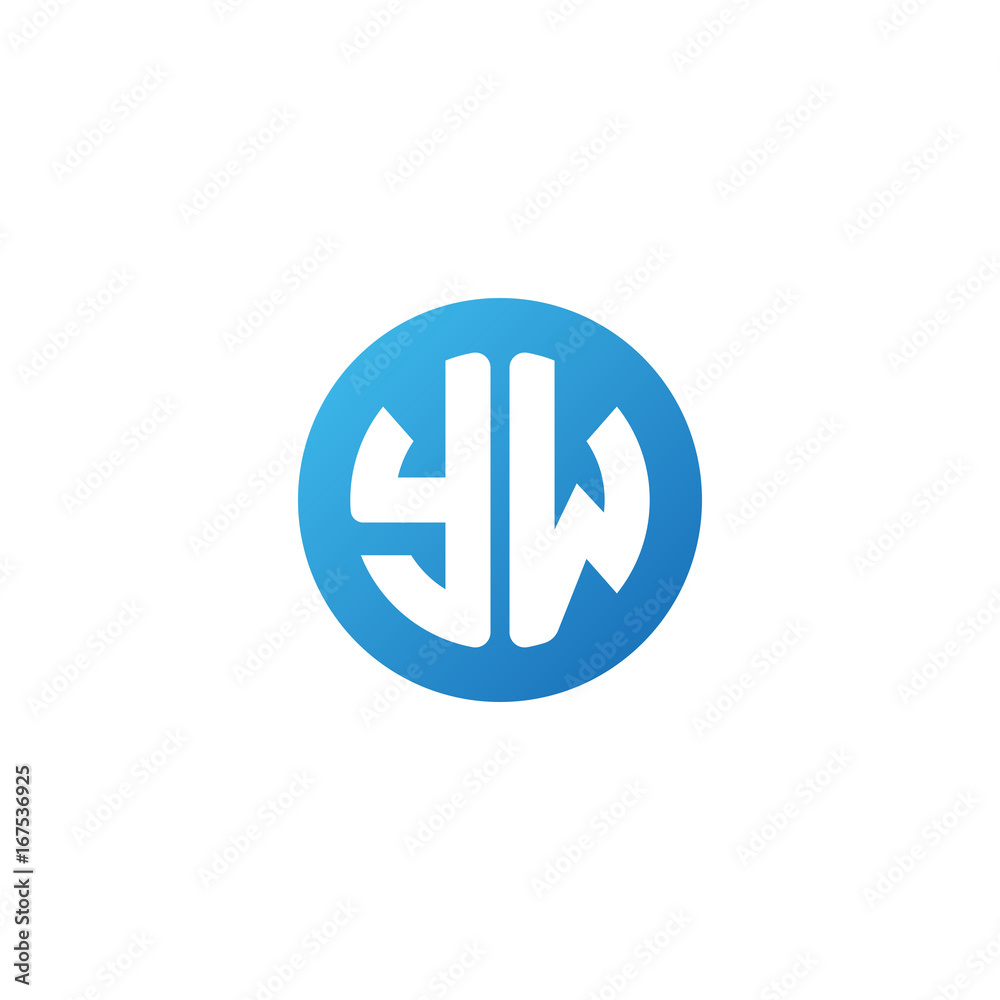 Initial letter YW, rounded letter circle logo, modern gradient blue color
Initial letter YW, rounded letter circle logo, modern gradient blue color