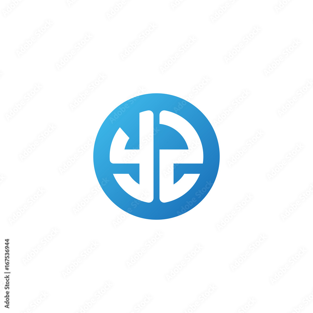 Initial letter YZ, rounded letter circle logo, modern gradient blue color
Initial letter YZ, rounded letter circle logo, modern gradient blue color