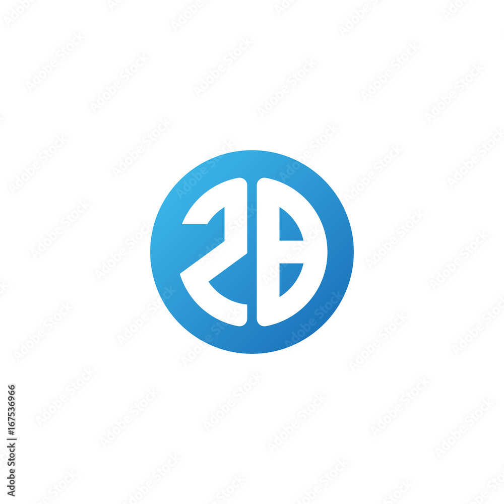 Initial letter ZB, rounded letter circle logo, modern gradient blue color
Initial letter ZB, rounded letter circle logo, modern gradient blue color