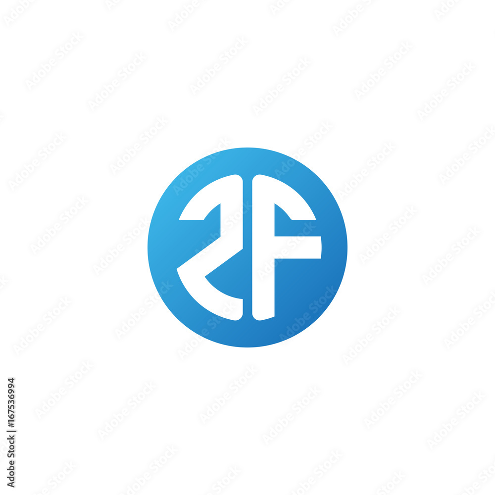 Initial letter ZF, rounded letter circle logo, modern gradient blue color
Initial letter ZF, rounded letter circle logo, modern gradient blue color