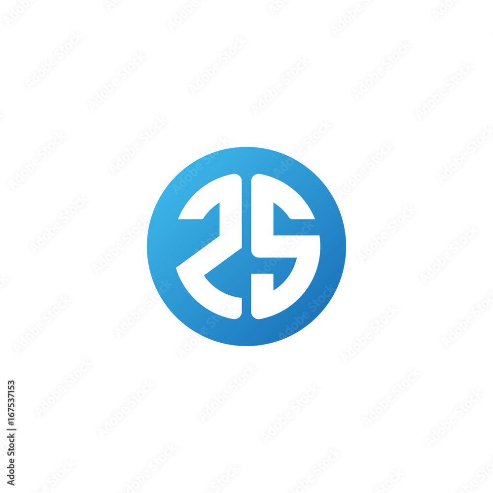 Initial letter ZS, rounded letter circle logo, modern gradient blue color
Initial letter ZS, rounded letter circle logo, modern gradient blue color