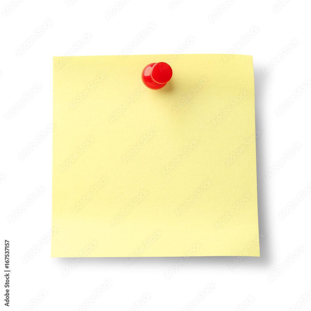 Yellow Sticky Note isolated on white background, clipping path included Yellow Sticky Note isolated on white background, clipping path included