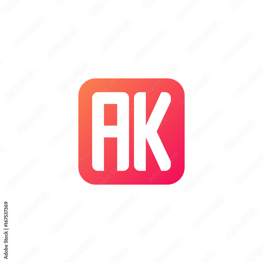 Initial letter AK, rounded letter square logo, modern gradient red color
Initial letter AK, rounded letter square logo, modern gradient red color