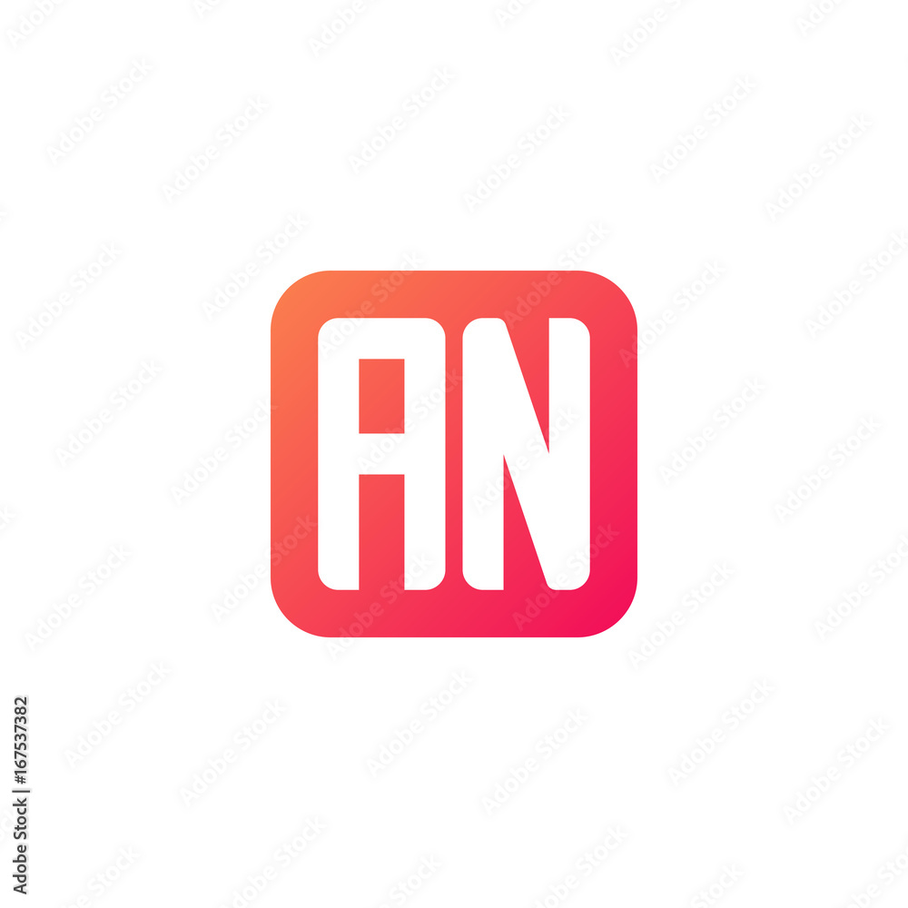 Initial letter AN, rounded letter square logo, modern gradient red color
Initial letter AN, rounded letter square logo, modern gradient red color