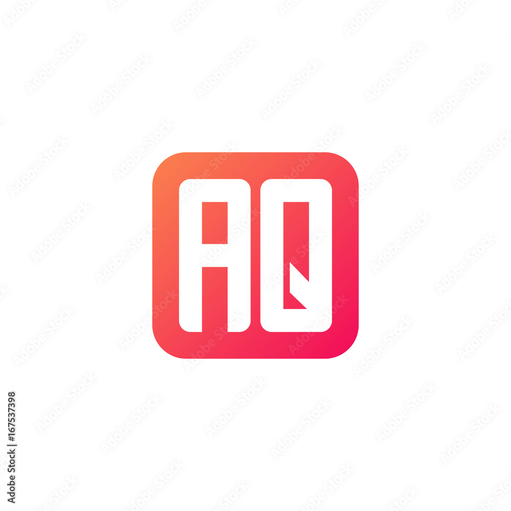 Initial letter AQ, rounded letter square logo, modern gradient red color
Initial letter AQ, rounded letter square logo, modern gradient red color