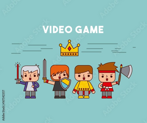characters video games classic icon vector illustration design graphic