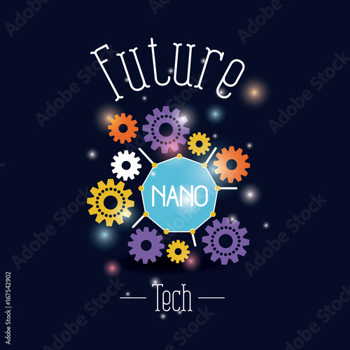 color background with brightness of future tech nano gears