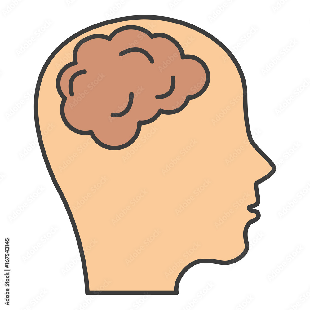 brain storming with head profile vector illustration design brain storming with head profile vector illustration design