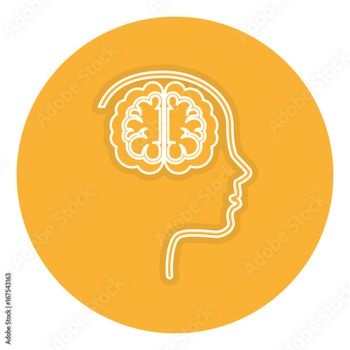 brain storming with head profile vector illustration design