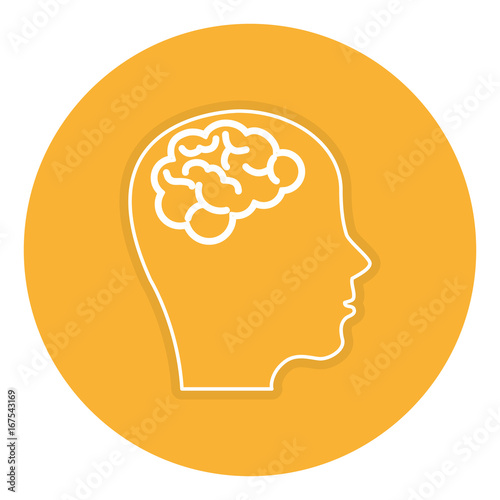 brain storming with head profile vector illustration design