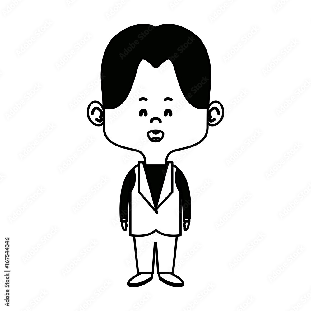 cute man cartoon standing formal clothes character vector illustration