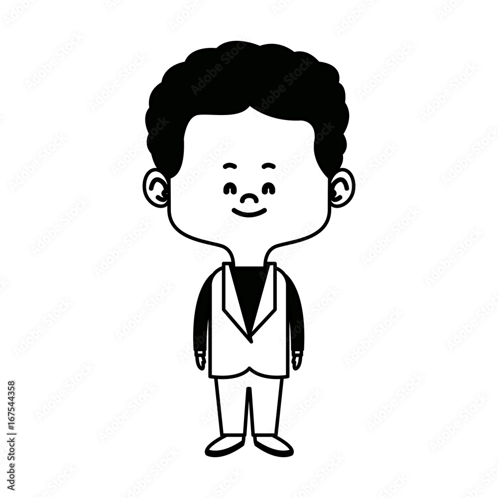 cute man cartoon standing formal clothes character vector illustration