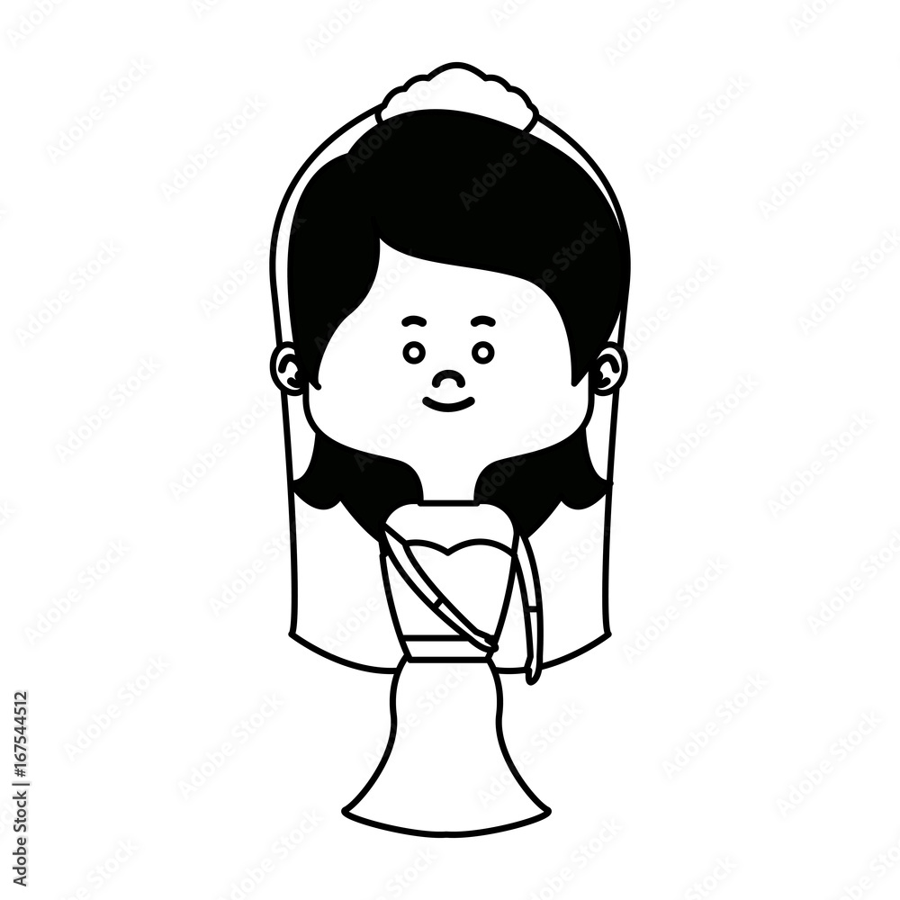 adorable woman bride lovely marriage character vector illustration adorable woman bride lovely marriage character vector illustration
