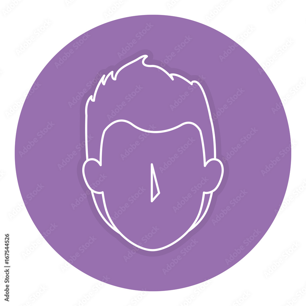 young man head avatar character vector illustration design