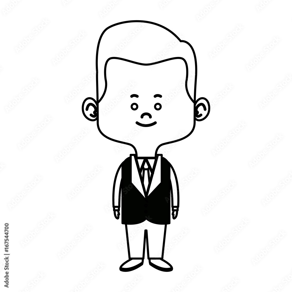 young happy groom man wear suit married vector illustration