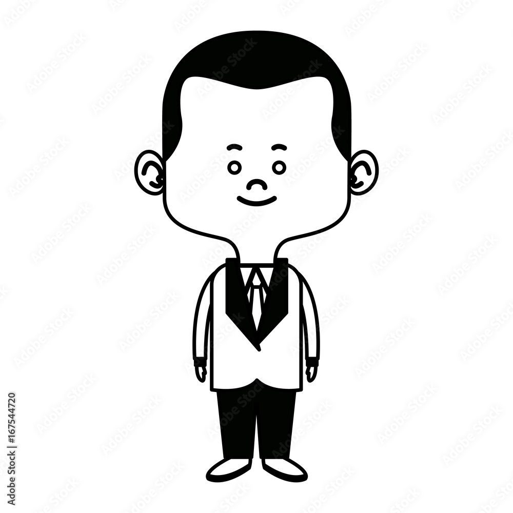 young happy groom man wear suit married vector illustration