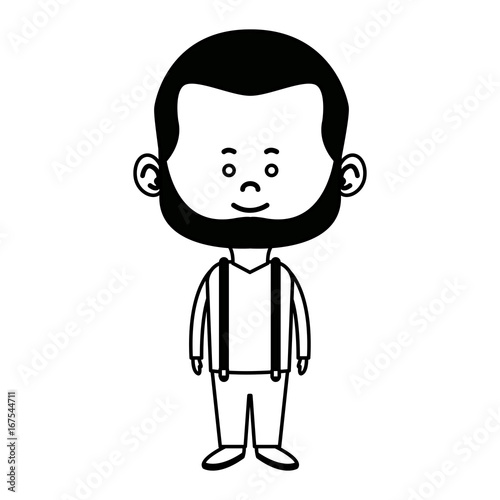 young happy groom man wear suit married vector illustration