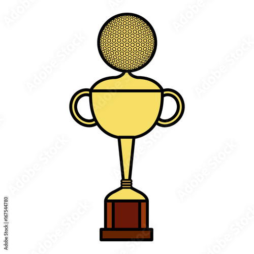 golf trophy isolated icon vector illustration design photo