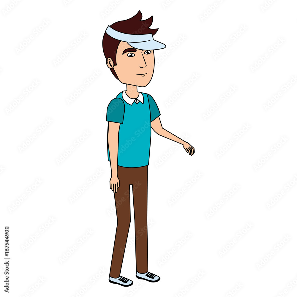 golfer playing avatar character vector illustration design