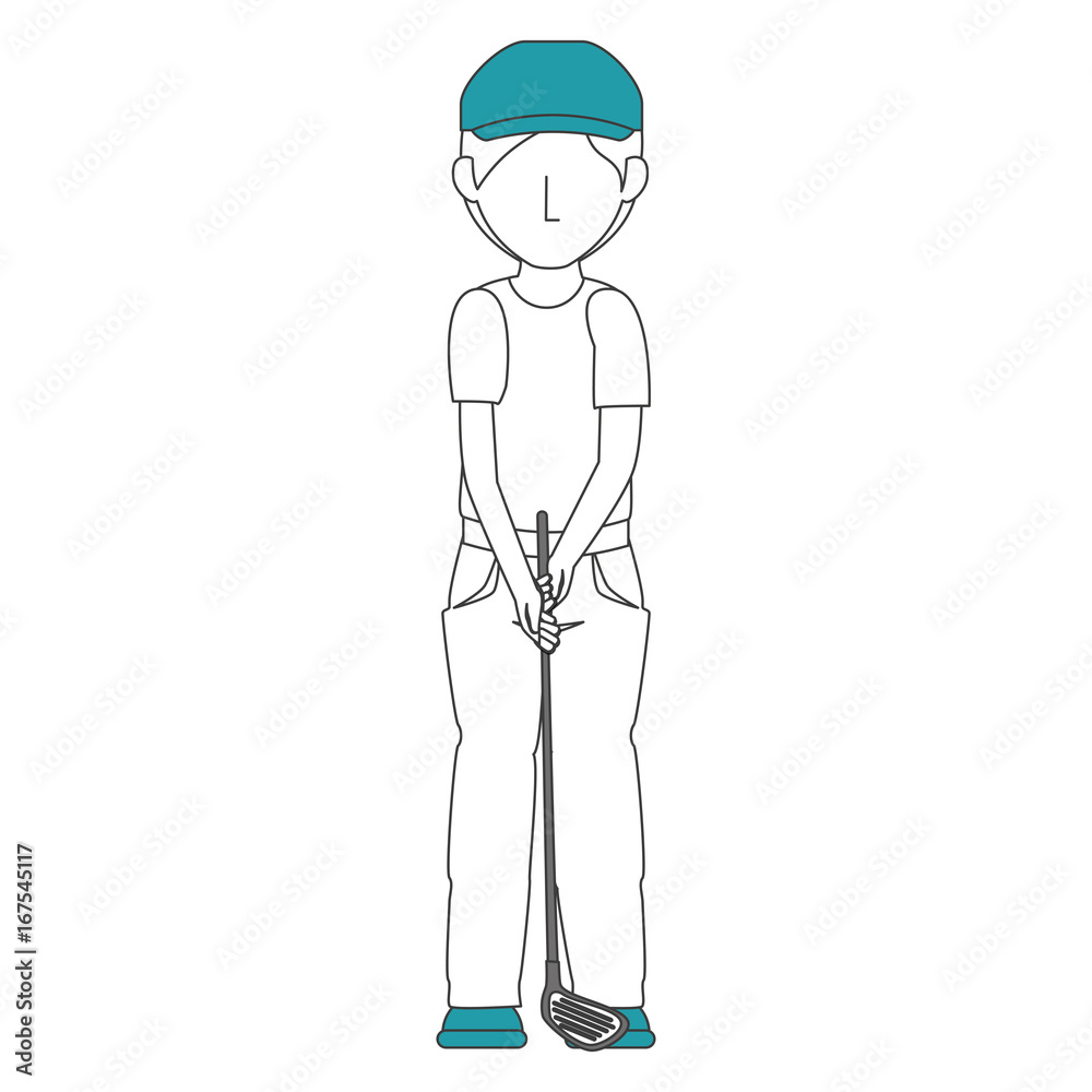 golfer playing avatar character vector illustration design
