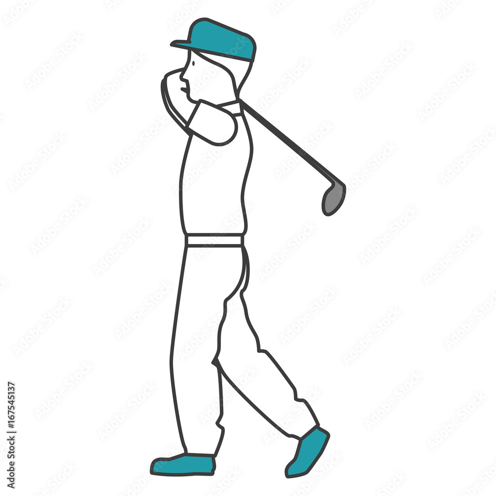 golfer playing avatar character vector illustration design