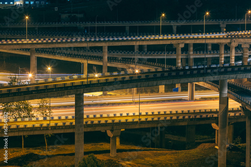 view of Huang Jue Wan interchange at night in Chongqing,China.