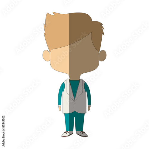 young happy groom man wear suit married vector illustration