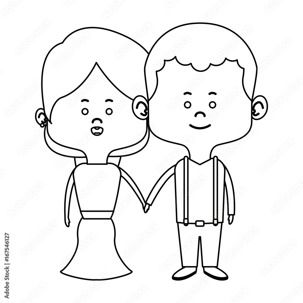 couple of young people man and woman hold hands vector illustration couple of young people man and woman hold hands vector illustration