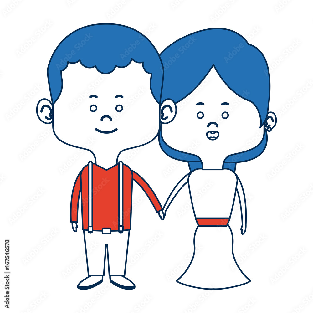 cute couple husband wife in wedding suit happy together vector illustration cute couple husband wife in wedding suit happy together vector illustration