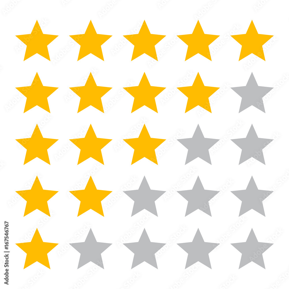 Five star ranking icons Five star ranking icons