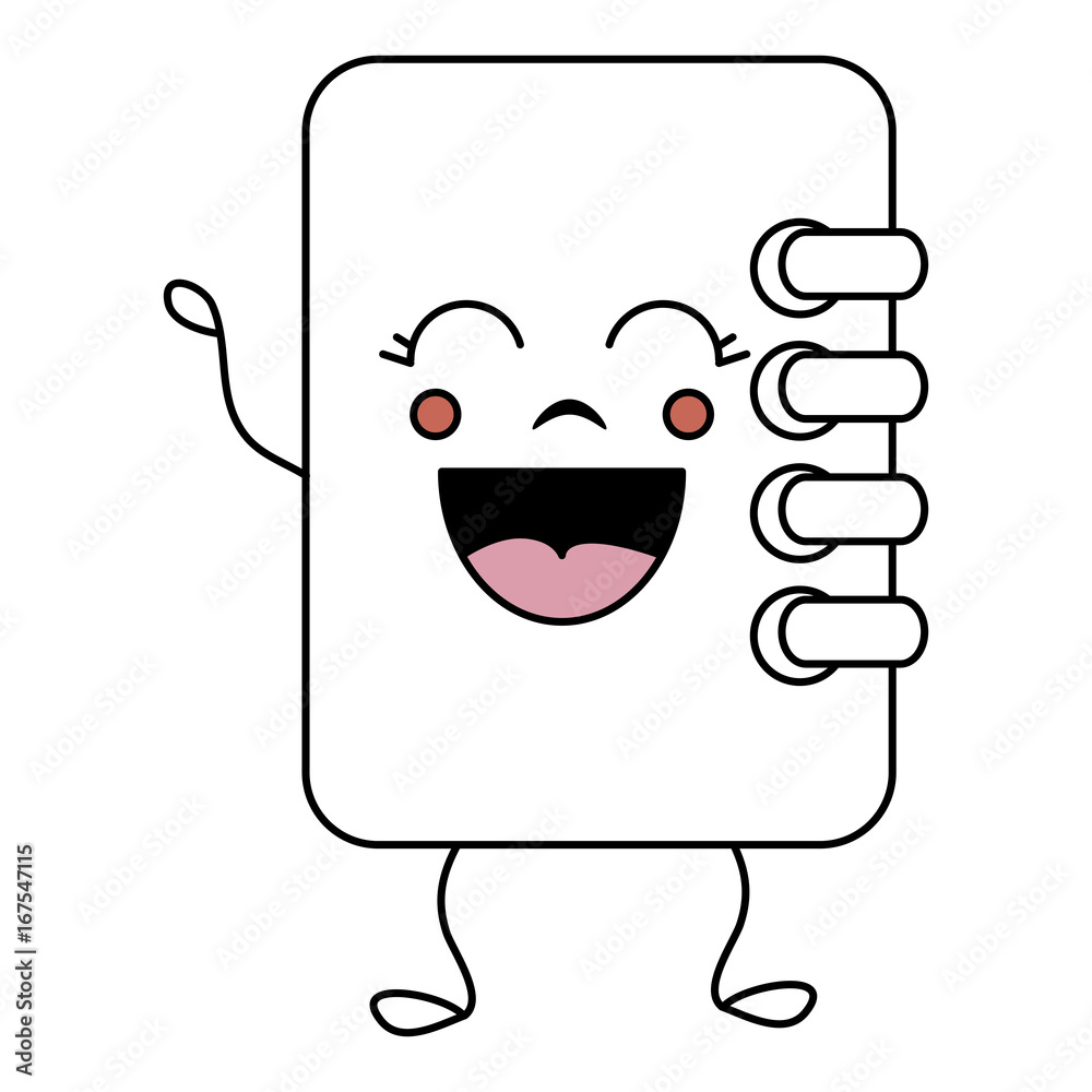 notebook school kawaii character vector illustration design notebook school kawaii character vector illustration design