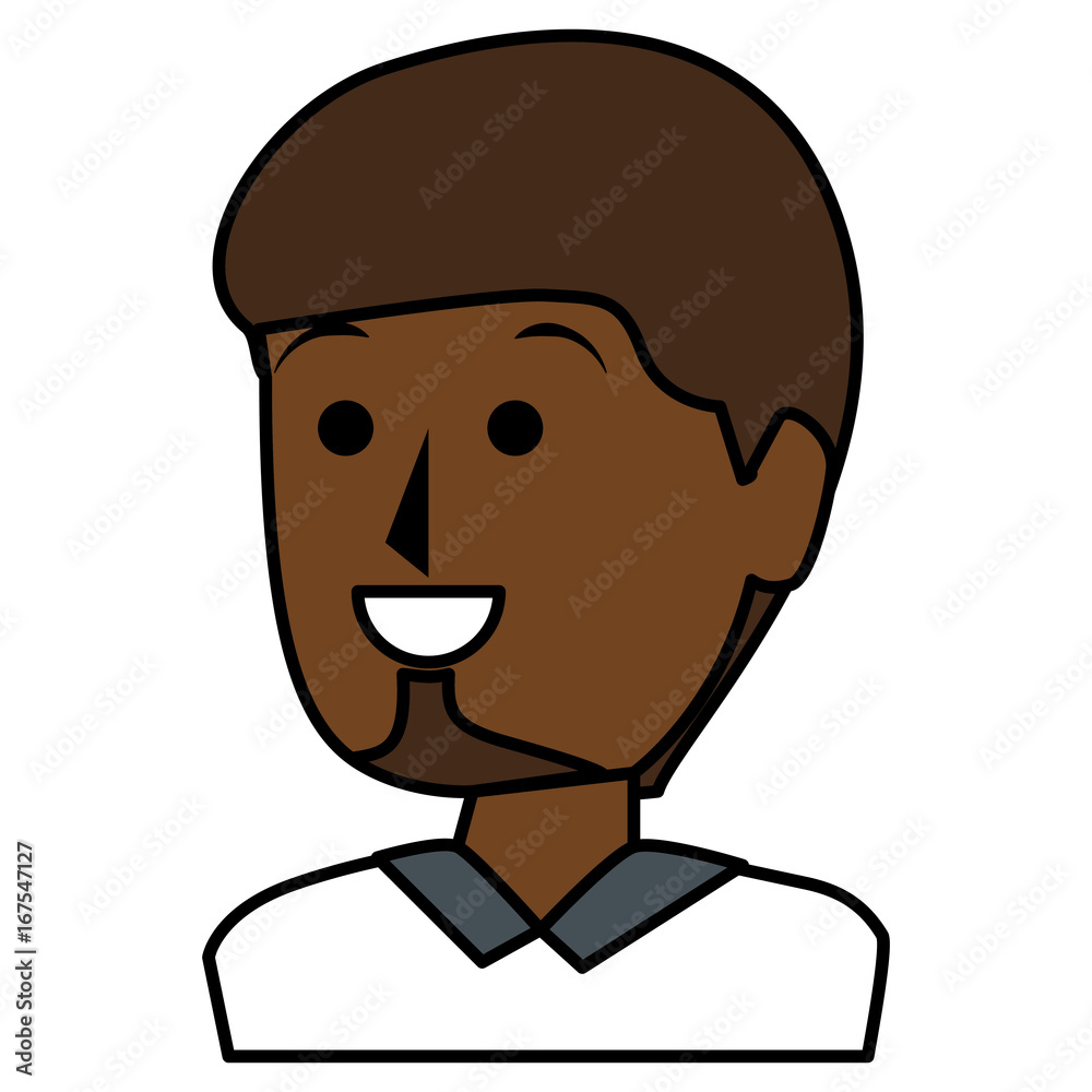 black young man avatar character vector illustration design