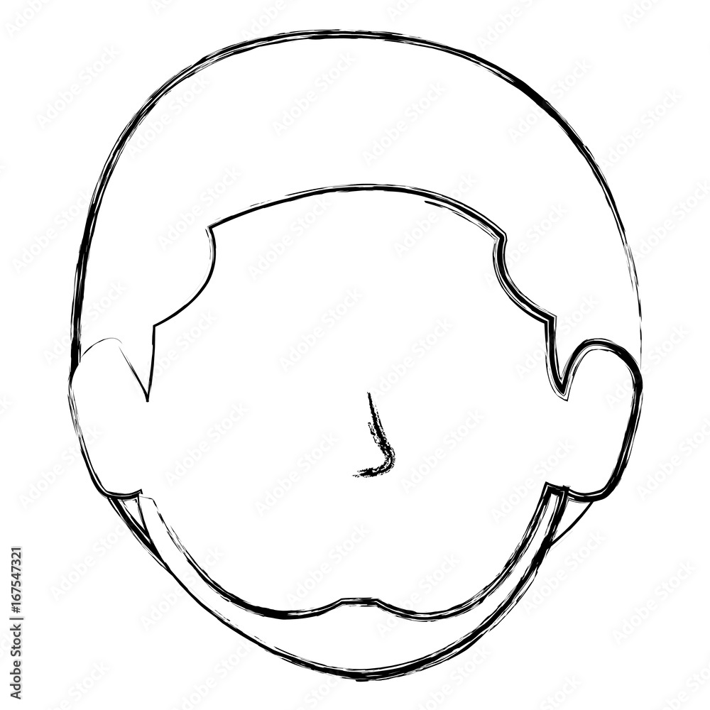 young man head avatar character vector illustration design