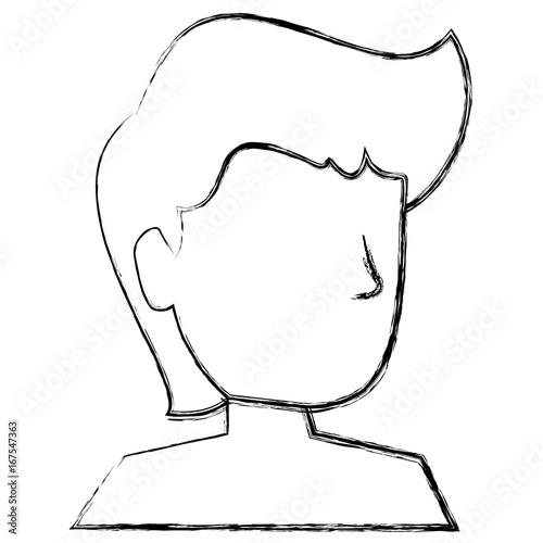 young man shirtless avatar character vector illustration design