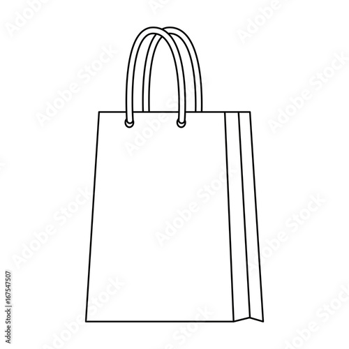 paper bag shopping handle empty vector illustration