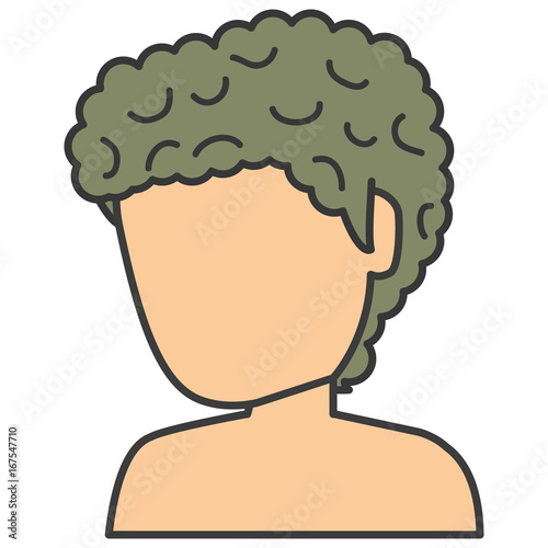 young man shirtless avatar character vector illustration design