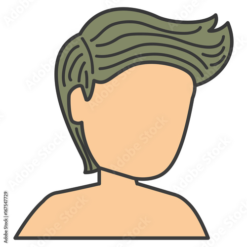 young man shirtless avatar character vector illustration design